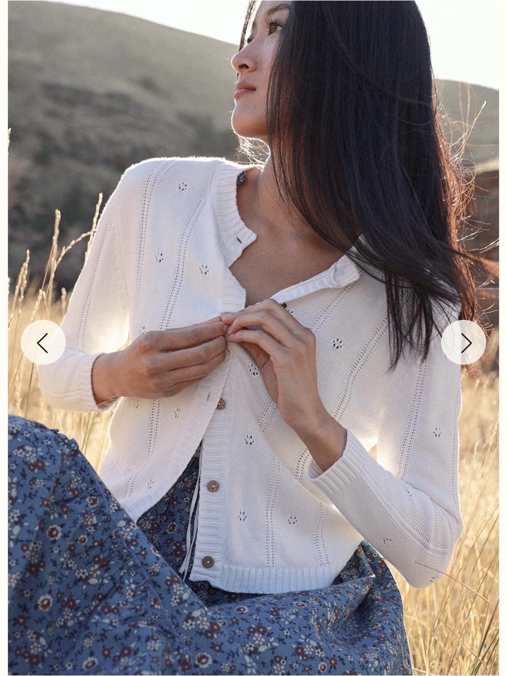 Adored Vintage Atèlette Classic White Button-Front Women's Sweater Cardigan